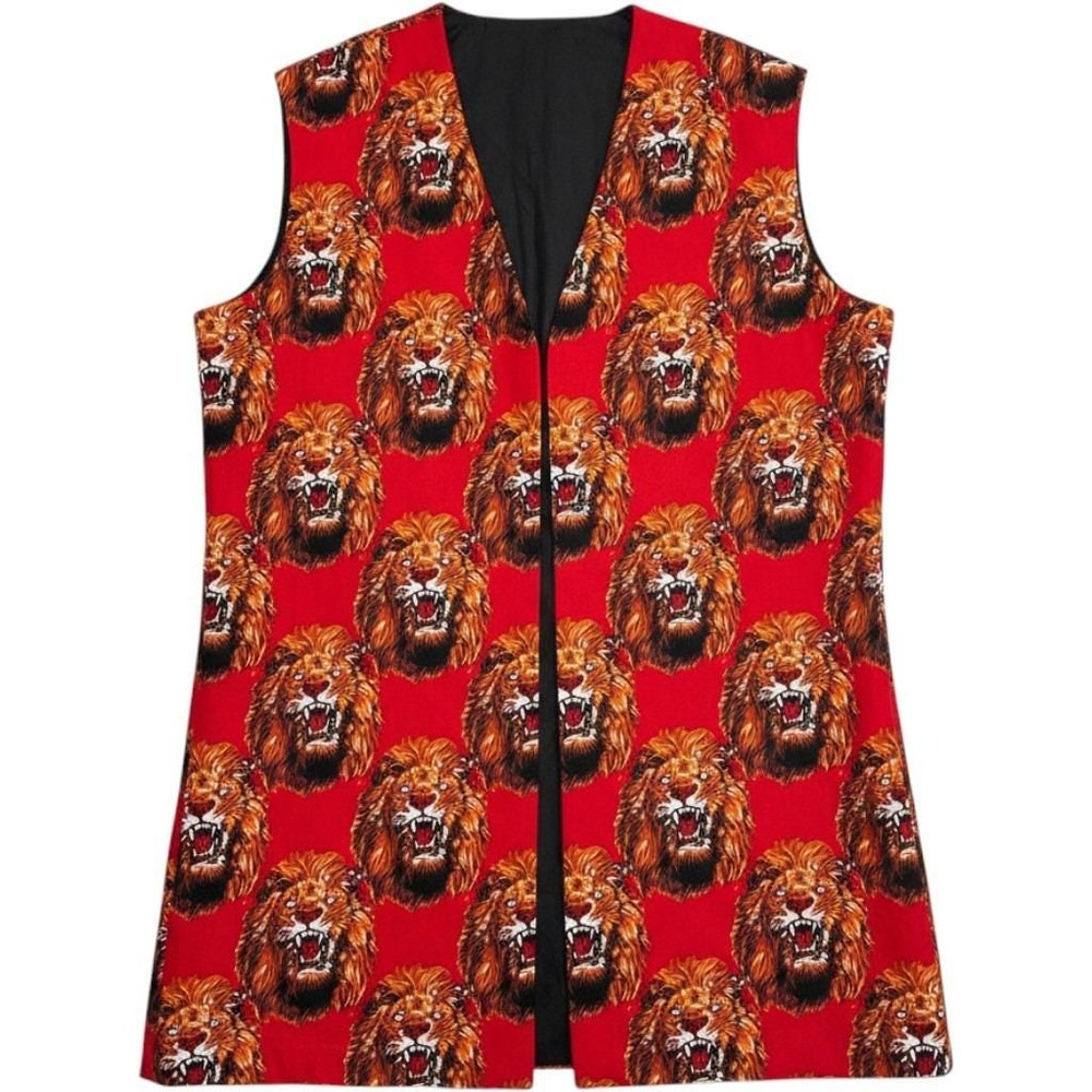 Felvis Original Lionhead Vest Red Longline Nigerian Wedding Isiagu Ceremony